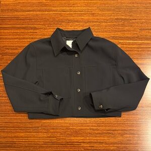 ARITZIA Wilfred Little Cropped Jacket Black Size Large Crepette Minimalist Work